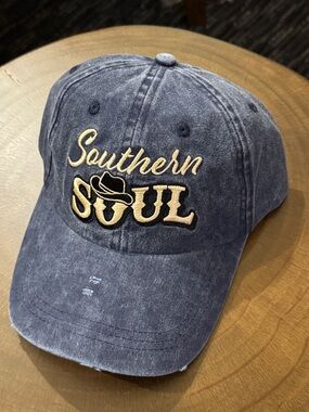 Southern Soul Embroidered Distressed Navy Baseball Cap NWT